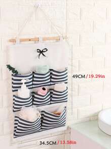 Họa Tiết Sọc Treo Tường Túi Bảo Quản, 8 Lưới Linen Treo Sắp Xếp Lưu Trữ Cho Tường Cửa Nhà Tắm Phòng Ngủ - Nhiều màu - Xem 2