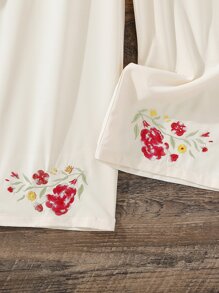 SHEIN Áo liền quần Gái Thêu Xù Hoa Dễ thương - Màu be - Xem 3