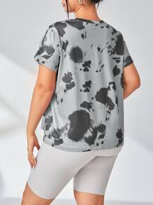 Plus Tie Dye Sports Tee - Grey - View 2
