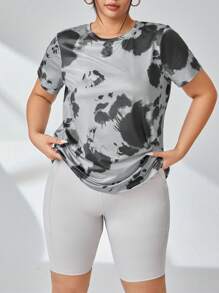 Plus Tie Dye Sports Tee - Grey - View 3