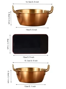 1pc Double Handle Bowl - Gold - View 6