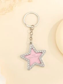 Rhinestone Trang trí Ngôi sao Charm Keychain - Bạc - Xem 2