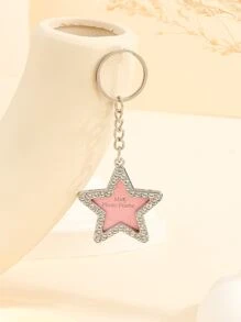 Rhinestone Trang trí Ngôi sao Charm Keychain - Bạc - Xem 3