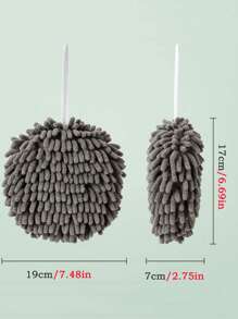 1入組廚房懸掛式速乾清潔手球可懸掛式吸水毛巾家用手巾 - 深灰色 - 查看 2