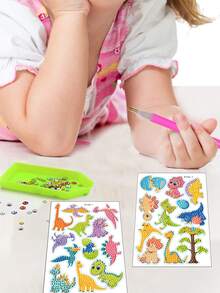 6 Cái/bộ PMMA Tự Làm Tranh Gắn Đá Miếng Dán Hoạt Hình Họa Tiết Khủng Long Tự Làm Tranh Gắn Đá Miếng Dán Trang Trí Nhà, Quà Tặng - Nhiều màu - Xem 3