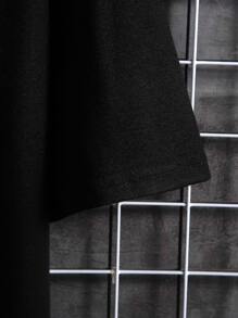 Manfinity LEGND Men Casual Cartoon Graphic Short Sleeve Tee & Drawstring Waist Shorts, Going Out - Black - View 3