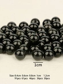 1股時尚DIY珠子適用於女士DIY首飾製作 - 黑色 - 查看 3