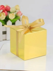 Set de 10 cajas de regalo de papel, cajas de embalaje de regalo de lujo doradas para fiestas, regreso a la escuela, Día de San Valentín - Dorado - Ver 2