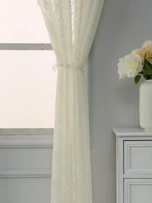 Ren Trang Trí Đơn Bảng Điều Khiển Màn Sheer, Tối Giản Polyester Lọc Ánh Sáng Riêng Tư Màn Sheer Cho Phòng Khách Và Phòng Ngủ - Màu be - Xem 8