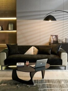 1 Đồng Màu Ghế Sofa Đệm, Hiện Đại Ghế Sofa Chống Trơn Trượt Đệm Cho Hộ Gia Đình, Tất Cả Các Mùa - màu đen - Xem 4