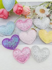 50 piezas/set Accesorio con diseño brillante en forma de corazón moderno poliéster para - Multicolor - Ver 3