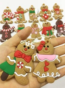 12pcs Christmas Gingerbread Man Design Hanging Decoration - Multicolor - View 2