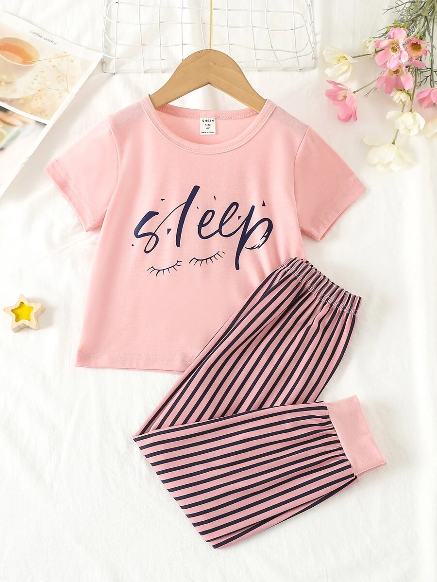 Đồ mặc nhà Gái Lá thư Sọc Giải trí - Hồng - Xem 1