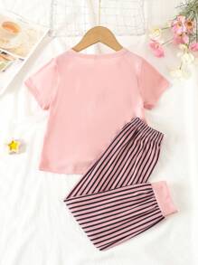 Đồ mặc nhà Gái Lá thư Sọc Giải trí - Hồng - Xem 2
