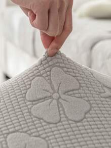 1入組提花彈性沙發座位簡約風滌綸提花設計沙發墊套 - 淺灰色 - 查看 2