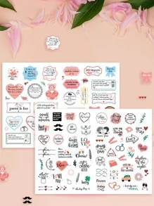 5入組標語圖形什錦貼紙婚禮裝飾用簡單多用途貼紙 - 白色 - 查看 7