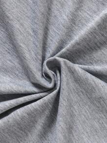 Baby Cartoon & Letter Graphic Tee & Shorts - Light Grey - View 7