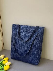 3入組包袋套裝手提包斜挎包藍色，最佳女士工作包 - 藍色 - 查看 2