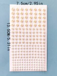 1pc White Faux Pearl Assorted Sticker, Simple Multi-Purpose Sticker For DIY Craft, Decoration Back To School - White - View 4