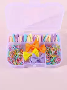436pcs Toddler Girls Random Color Bow Decor Hair Accessory Set - Multicolor - View 1