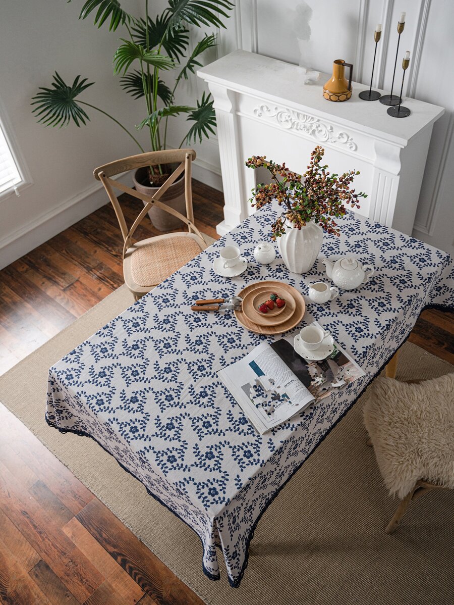 1 Khăn Trải Bàn Họa Tiết Paisley, Boho Viền Ren Thiết Kế Vải Hình Chữ Nhật Hình Bàn Cho Bàn Ăn - Nhiều màu - Xem 1