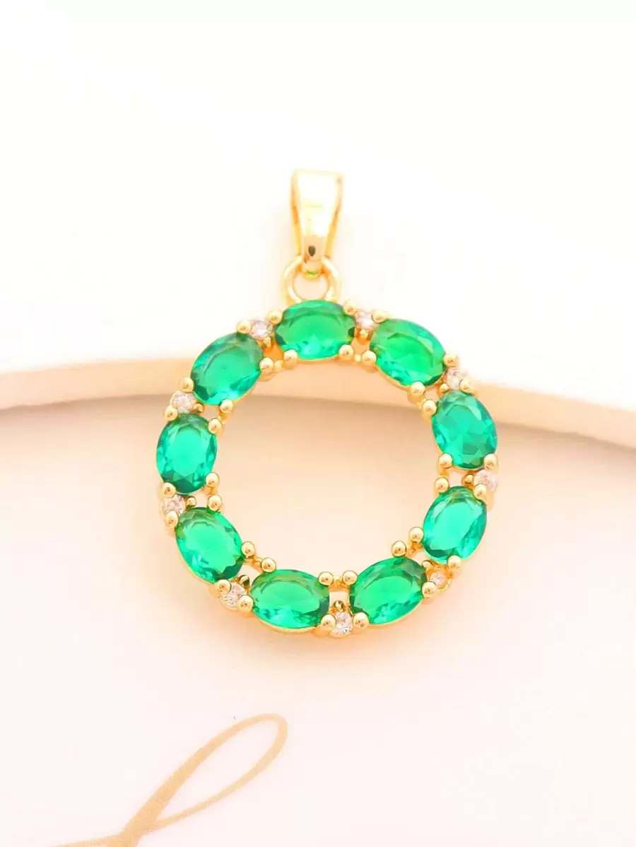 Colgante DIY zirconia cúbica círculo - Multicolor - Ver 1