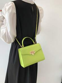 Túi đeo chéo Nữ màu trơn - màu xanh lá - Xem 2