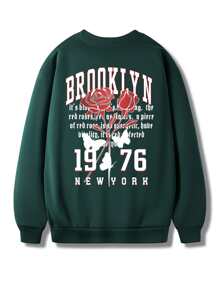 Aesthetic Post Áo nỉ Nam Lá thư Giải trí - Màu xanh lá cây đậm - Xem 2