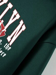 Aesthetic Post Áo nỉ Nam Lá thư Giải trí - Màu xanh lá cây đậm - Xem 5