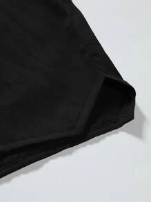 Manfinity Homme Pantalones Cortos De Cintura Con Cordón Para Hombre Con Bolsillos Diagonales Y Ajuste Holgado - Negro - Ver 6