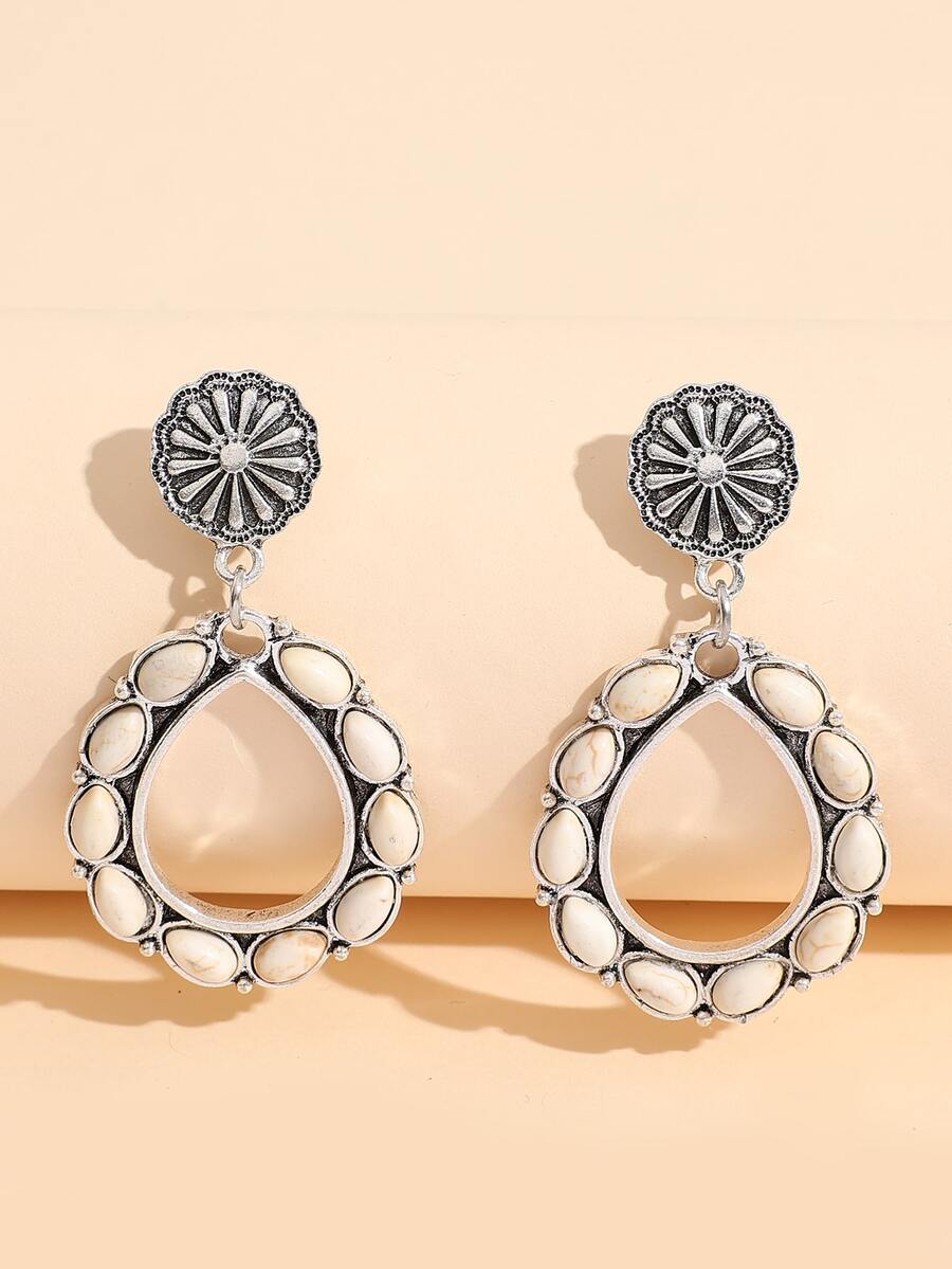 Hoa tai giọt nước - trắng - Xem 1