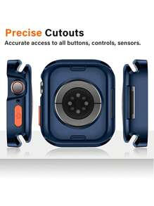 Vỏ hai tông màu tương thích với Apple Watch - Màu xanh lam - Xem 4