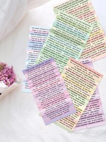 8pcs Slogan Graphic Assorted Sticker, Simple Multi-Purpose Sticker For DIY Craft, Decoration Back To School - Baby Pink - View 3