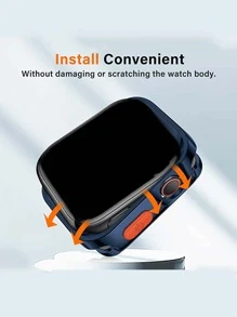 Vỏ hai tông màu tương thích với Apple Watch - Màu xanh lam - Xem 7