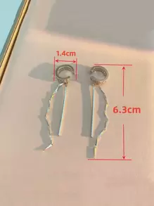 1pc Rhinestone Decor Ear Cuffs Copper Jewelry - Silver - View 5