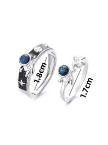 2入組宇航員裝飾戒指 - 彩色 - 查看 4