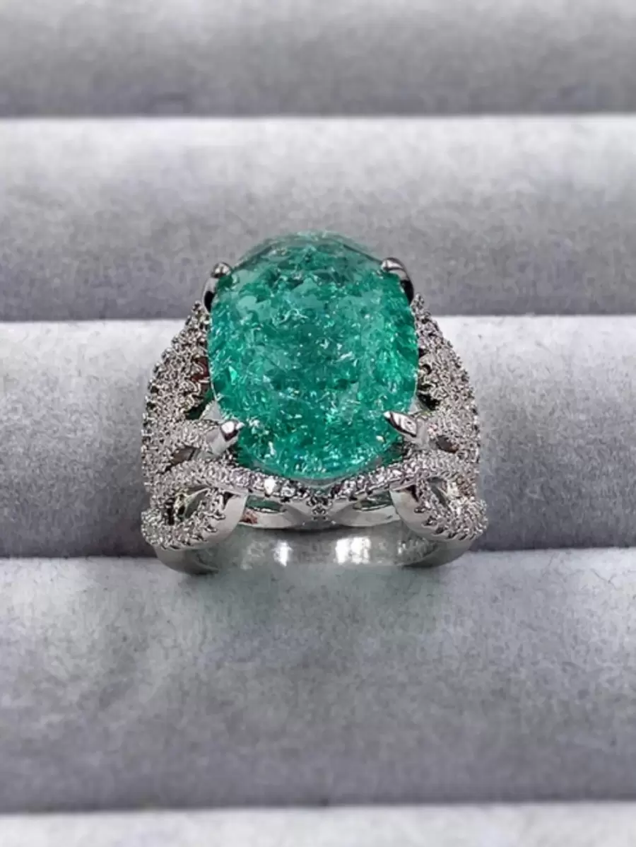 1 anillo de decoración de circonita cúbica, joyería de cobre