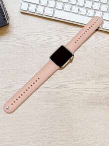 Silicone Watchband Compatible With Apple Watch - Pink - View 6