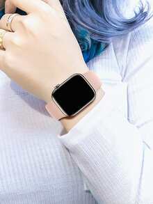 Silicone Watchband Compatible With Apple Watch - Pink - View 7
