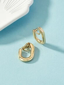 2入組極簡耳夾 - 金黃色 - 查看 2