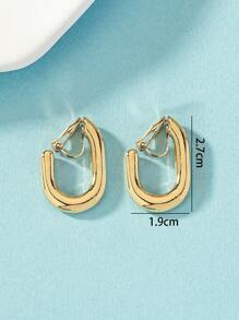 2入組極簡耳夾 - 金黃色 - 查看 3