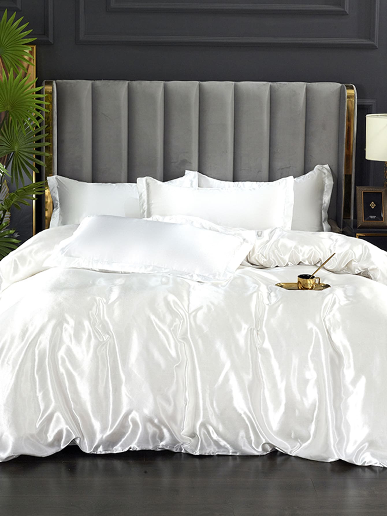 1入組白色羽絨被套無填充物臥室簡單滌綸柔軟羽絨被套 - 白色 - 查看 1