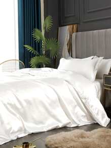 1入組白色羽絨被套無填充物臥室簡單滌綸柔軟羽絨被套 - 白色 - 查看 7