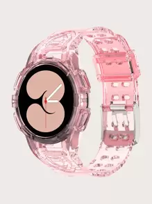 Dây đeo đồng hồ silicon 2 trong 1 tương thích với đồng hồ Samsung - Hồng - Xem 1