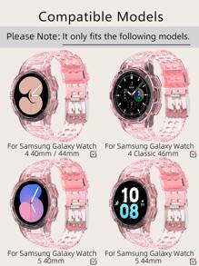 Dây đeo đồng hồ silicon 2 trong 1 tương thích với đồng hồ Samsung - Hồng - Xem 4