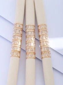 1入組鏤空設計戒指 - 金黃色 - 查看 1