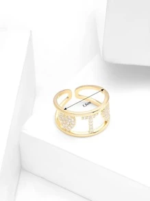 1入組鏤空設計戒指 - 金黃色 - 查看 3