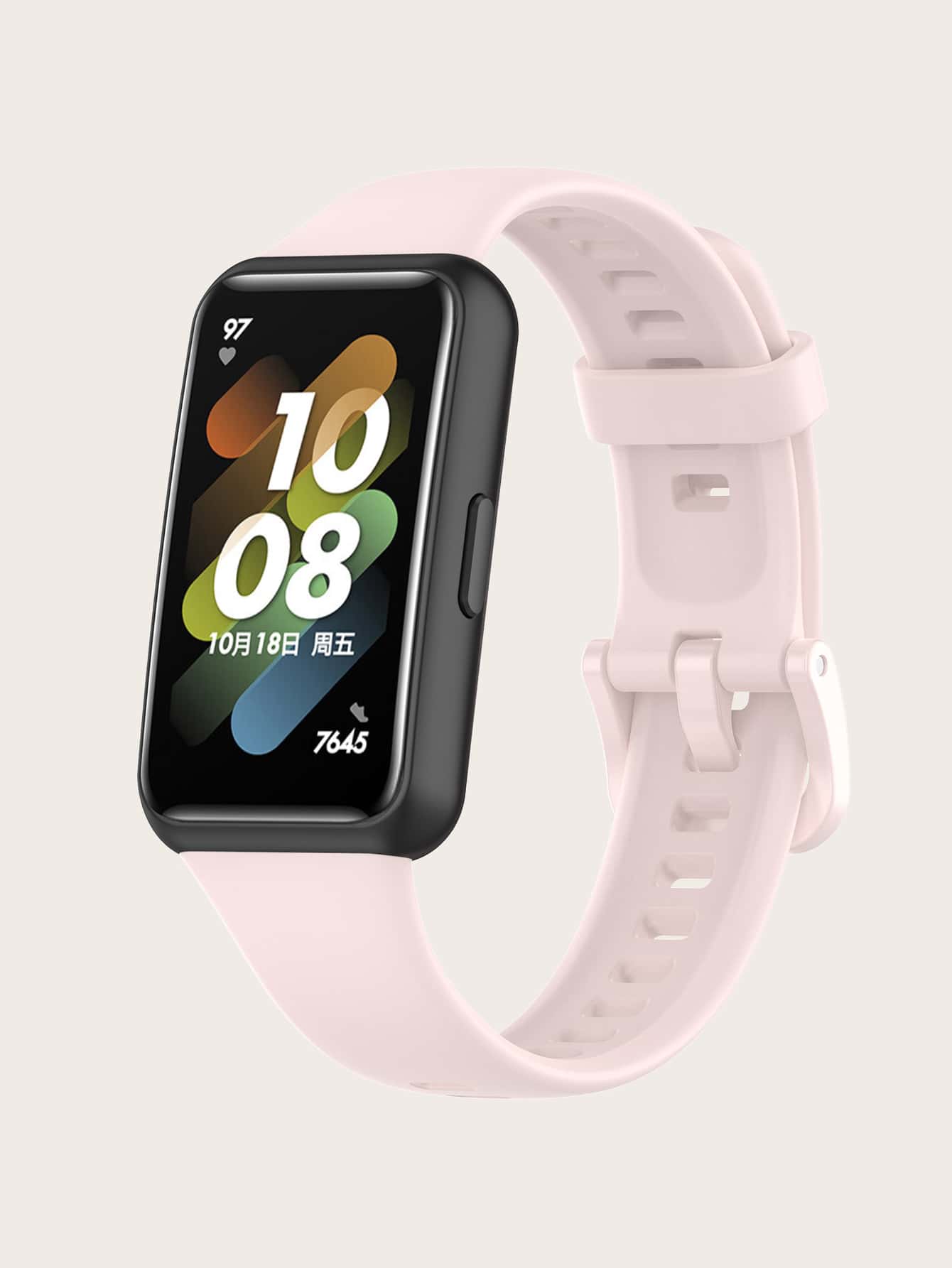 浅粉色纯色硅胶表带，适用于华为表带 7 - 淺粉色 - 查看 1