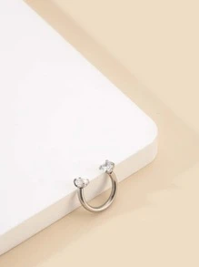 1入組前衛不銹鋼方晶鋯石裝飾鼻環適合男士日常裝飾適用於首飾類禮品