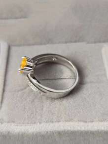 Nhẫn Trang Trí Trái Tim Đính Đá Cubic Zirconia - Màu vàng - Xem 6